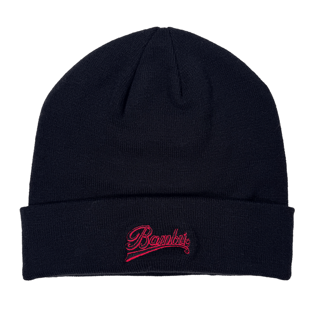 Script Logo Black Fine Gauge Beanie