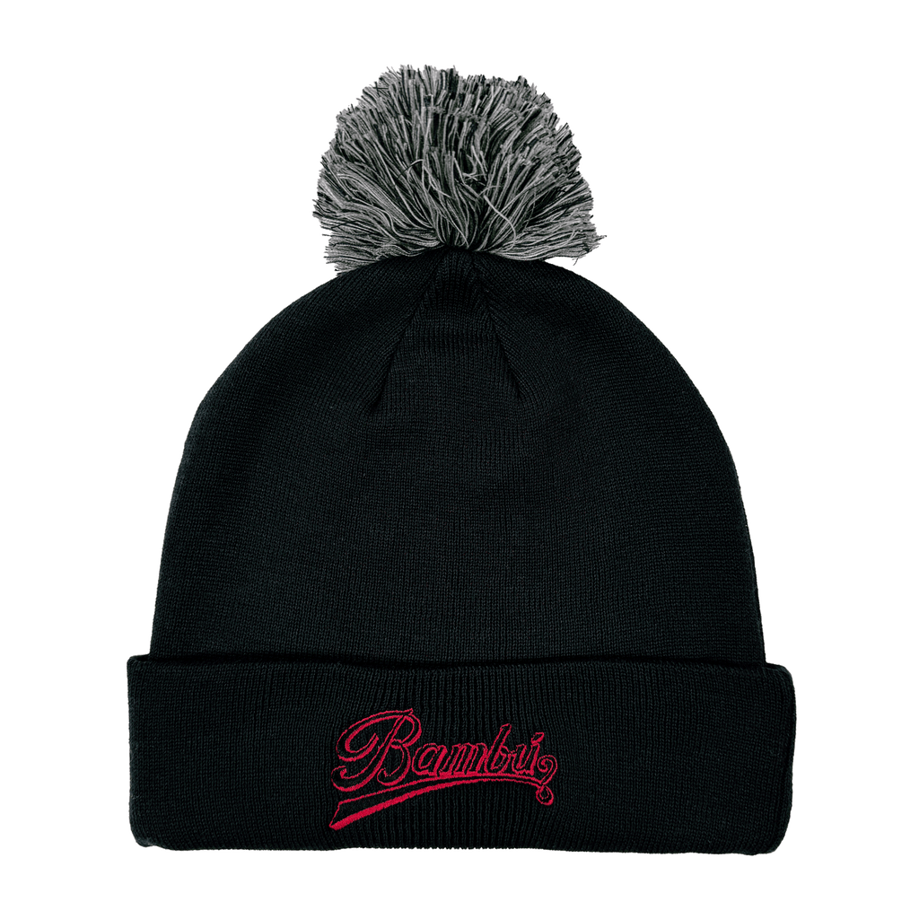 Script Logo Navy PomPom Beanie