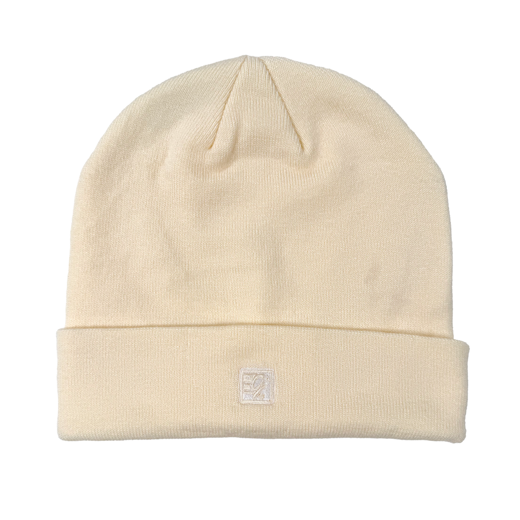 Script Logo Ivory Fine Gauge Beanie