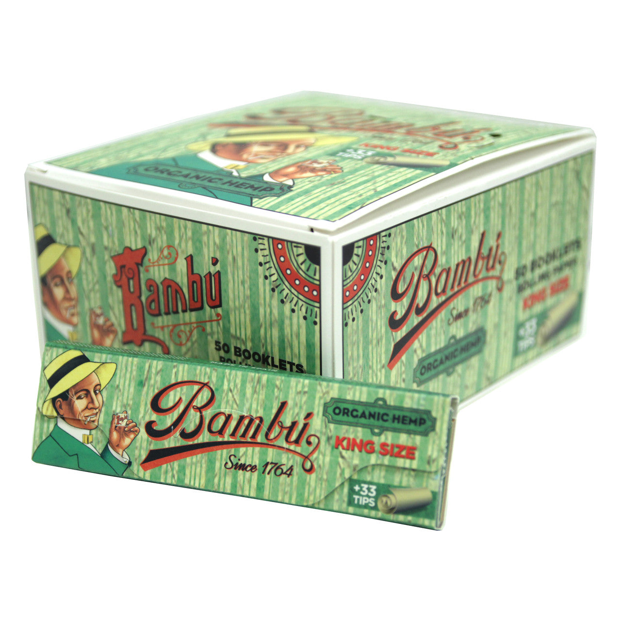 BAMBÚ ORGANIC HEMP KING SIZE +33 TIPS (24 PACK)